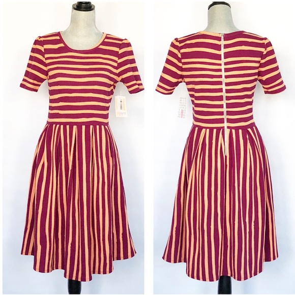 LuLaRoe Dresses & Skirts - NWT LuLaRoe Amelia Stripe Midi Dress SZ Medium